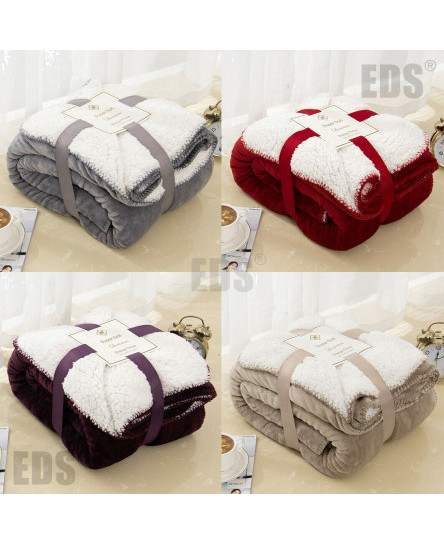 Sherpa Throw Reversible Luxury Fleece Warm Blanket Home Sofa Bed Double King