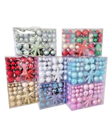 100 Christmas Baubles Tree Hanging Balls Xmas Party Beads Ornament Mixed Sizes
