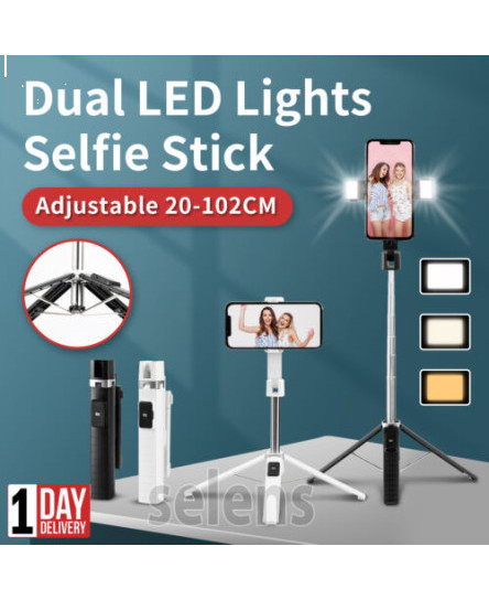 Selfie Stick Tripod Light Phone Holder Stand Remote Bluetooth For iPhone Samsung