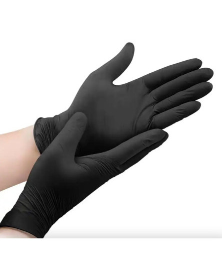100 BLACK DISPOSABLE NITRILE GLOVES POWDER FREE LATEX FREE MEDICAL STRONG 1000