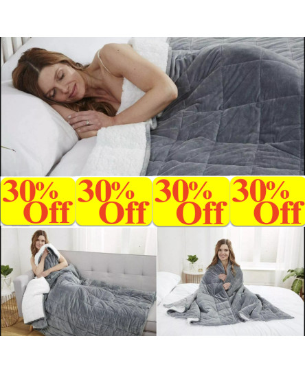SHERPA Fleece WEIGHTED BLANKET Plush Velvet Soft Sensory Anxiety AUTISM Throw UK