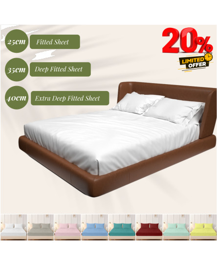 400TC 100% Egyptian Cotton Fitted Sheet 25cm 35, 40 CM Deep Bed Double King Size