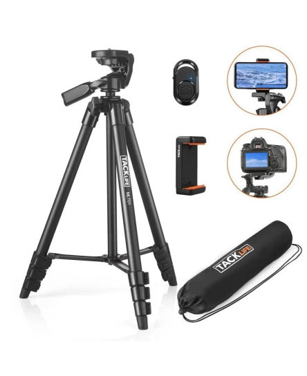 TACKLIFE Lightweight Phone/Camera Aluminum Travel Tripod 53
