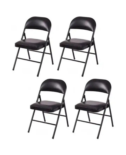 BLACK FOLDING CHAIR FOLDABLE COMPUTER PARTY Meeting Room Home Office CHAIRS