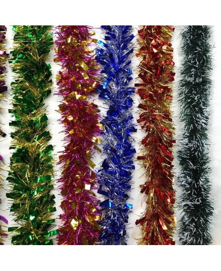 2M(6.5FT)x90mm Tinsel Christmas Tree Decorations X'mas Garland Choose 11 Colour