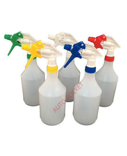 5 x Trigger Spray Bottles 750ml, Amazon Multi Colour chemical resistant heads