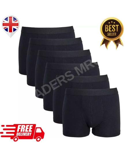 12 PACK 3 AND 6 BLACK MENS BOXER SHORTS TRUNKS COMFORT FIT BOXERS MENS UNDERWEAR
