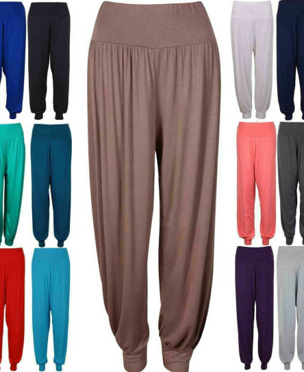 WOMENS HAREM ALI BABA PANTS LADIES TROUSERS LONG BAGGY LEGGINGS YOGA UK 8-26