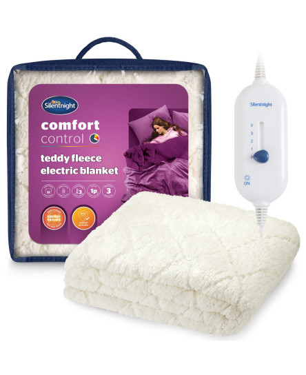 Silentnight Teddy Fleece Electric Under Blanket Fleecy Sigle Double King Heated