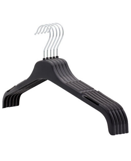 The Hanger Store™ Non-Slip Black Plastic Coat Clothes Hangers for Tops & Shirts