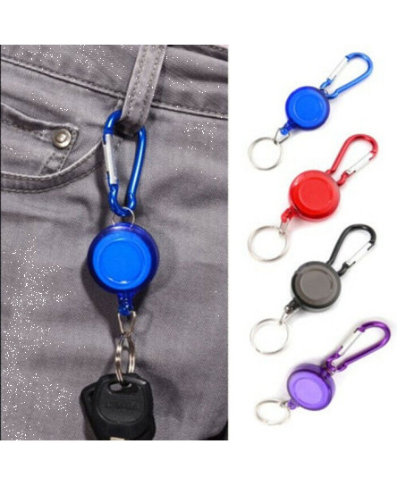 Retractable Keyring Pull Ring Car Keyfob Key Chain Recoil Clip Gift 