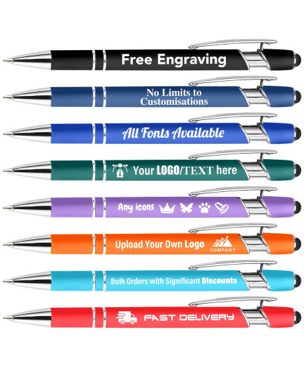 Personalised Pens 1-500 Bulk Order Stylus Pens Business LOGO TEXT Customise Pen