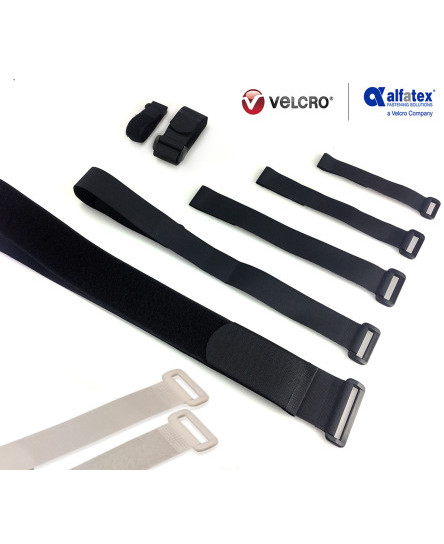 VECLRO® Brand Straps with the plastic Buckle Band luggage Strap Black or White