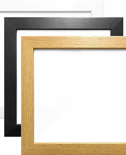 Square Picture Photo Frame Frames Black White Oak Poster Modern Wood Effect Size
