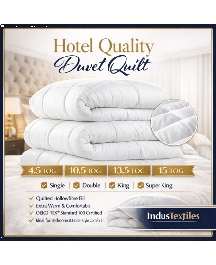 Hotel Quality Duvet Quilt 4.5 10.5 13.5 15 Tog Single Double Super King All Size