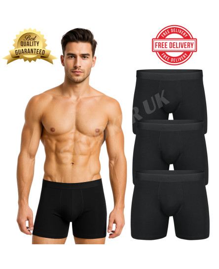 12 PACK 3 AND 6 BLACK MENS BOXER SHORTS TRUNKS COMFORT FIT BOXERS MENS UNDERWEAR