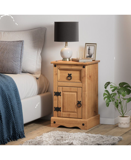 Corona Bedside Cabinet Pot Cupboard Table Mexican Pine by Mercers Furniture®