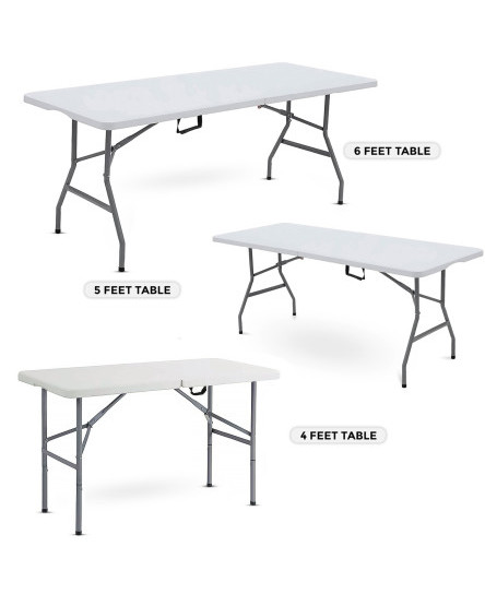 CATERING CAMPING HEAVY DUTY FOLDING TRESTLE TABLE PICNIC BBQ PARTY 4FT 5FT & 6FT